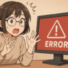 エラーが出てびっくりしている女性