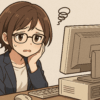 レガシーシステムで困っている女性