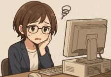 レガシーシステムで困っている女性