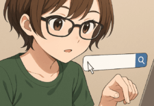 AIで検索する少女