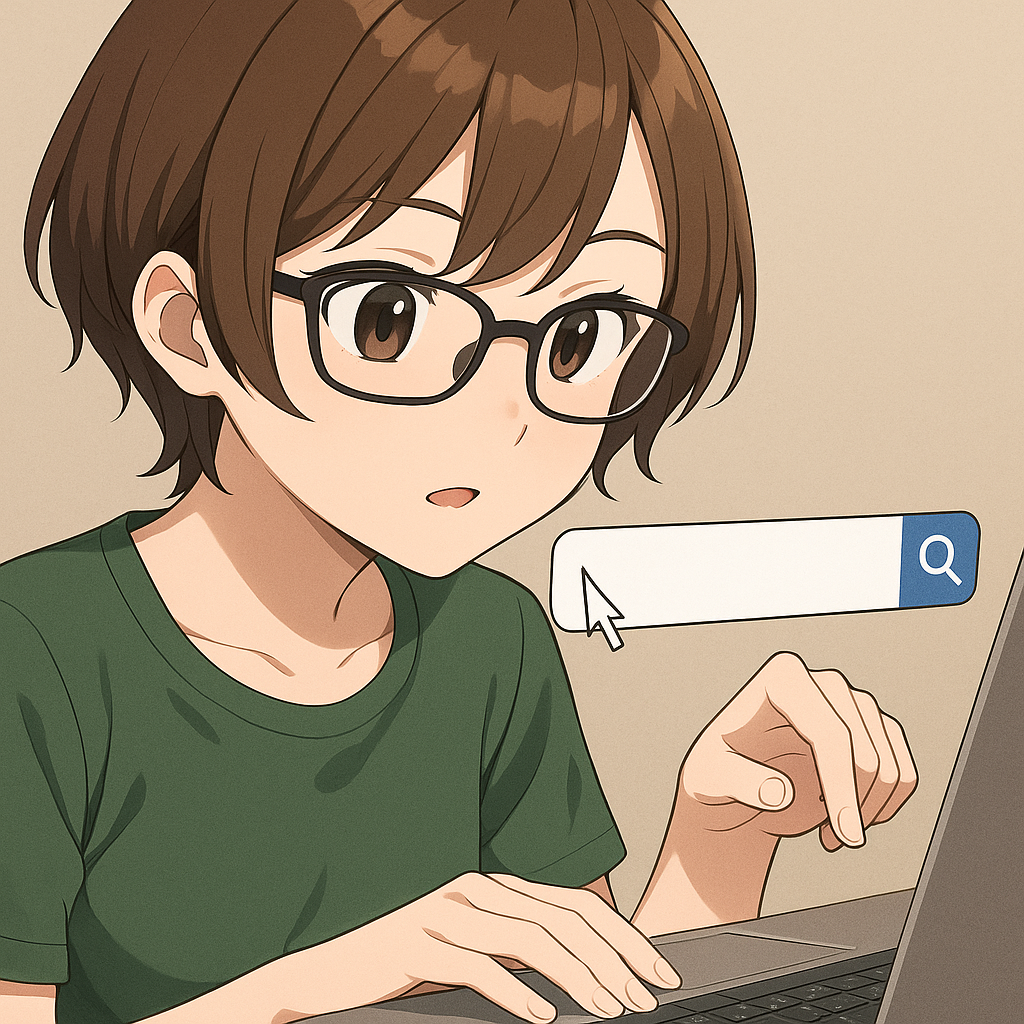 AIで検索する少女