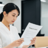 利用規約を確認する女性