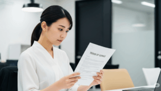 利用規約を確認する女性