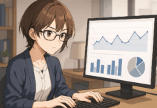 アクセス解析をする女性