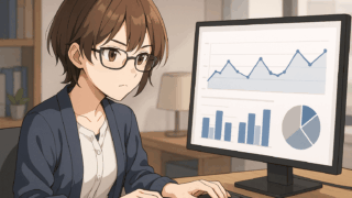 アクセス解析をする女性