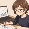 統計データ分析をしている女性