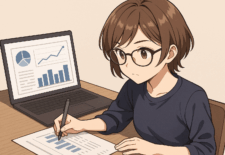 統計データ分析をしている女性
