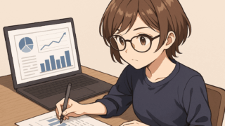統計データ分析をしている女性