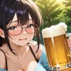 アサヒビールシステム障害で泣きながらビールを飲んでいる女子