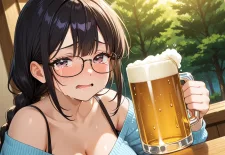 アサヒビールシステム障害で泣きながらビールを飲んでいる女子