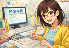 確定申告の準備をする女性