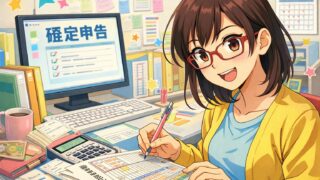 確定申告の準備をする女性