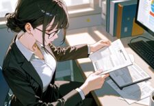 主成分分析をする女性