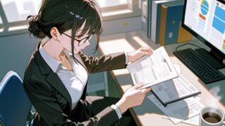 主成分分析をする女性