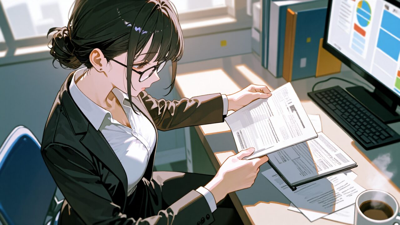 主成分分析をする女性