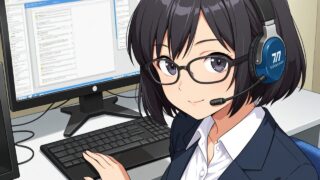 動画を編集する女性