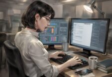 データ分析をしている女性