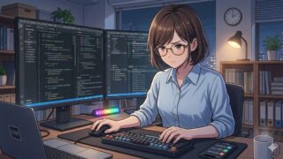 バイブコーディングしている女性