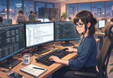 データベースを管理する女性