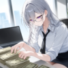 お金を数えている社員