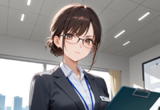 国勢調査をする女性