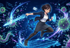 ウィルスと戦う女性